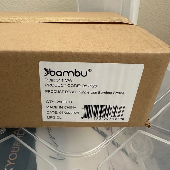 Bamboo Disposable Straws - bulk 250 count - Picture 2 of 3